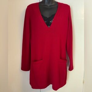 J McLaughlin V neck tunic sweater